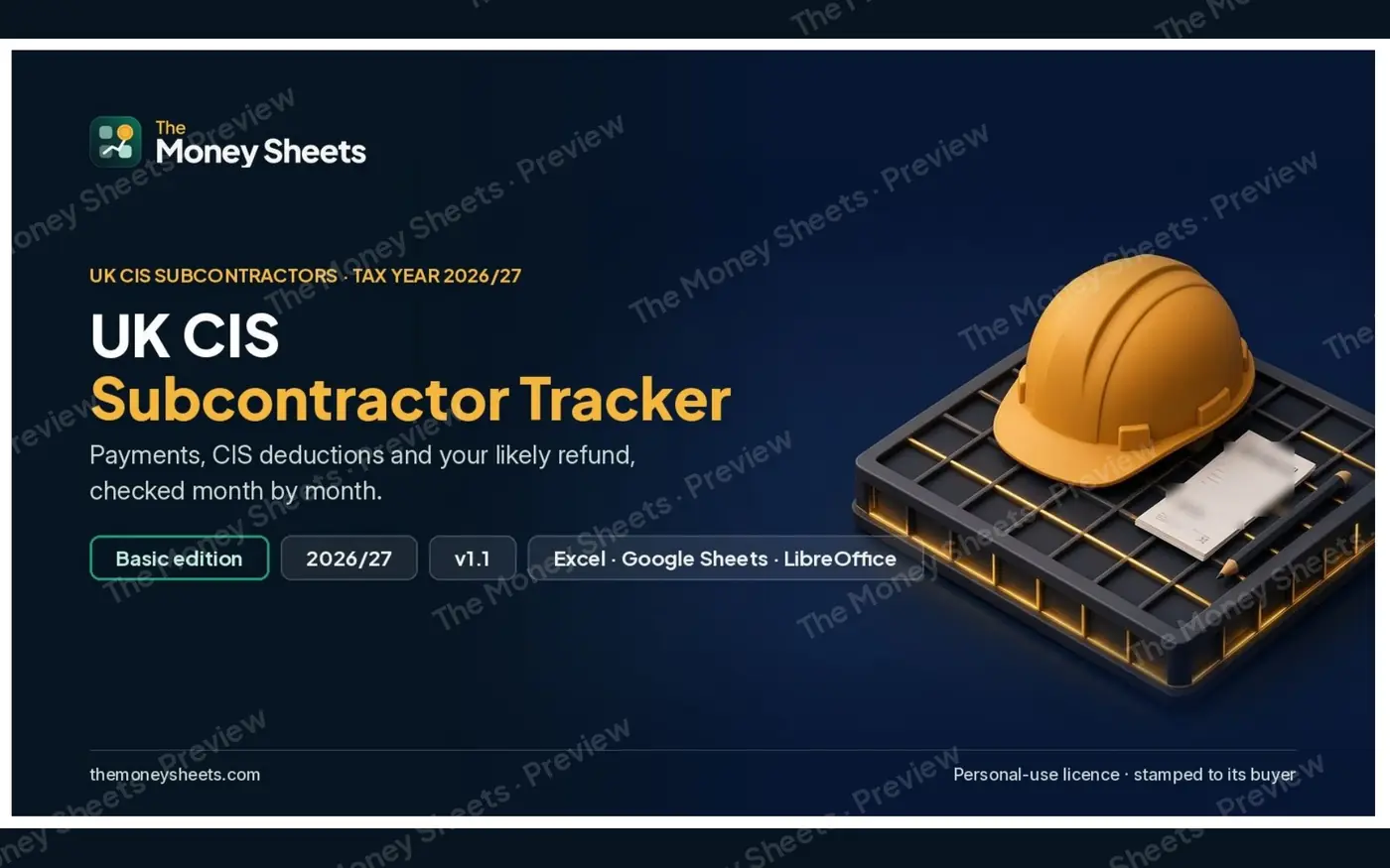 CIS Subcontractor Tracker Basic: Cover