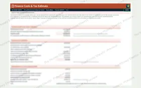 Finance costs and tax credit
