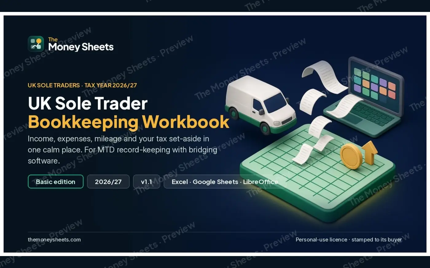 Sole Trader Bookkeeping Workbook Basic: Cover