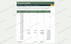 Payment calendar