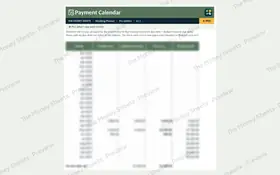 Payment calendar
